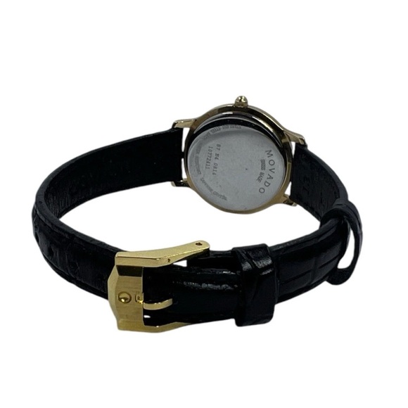 Ladies Movado Museum 87.E4.0814 26mm New Battery Gold Tone Case Black Dial main image 7